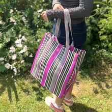 Load image into Gallery viewer, Respiin Recycled Woven Tote Bag