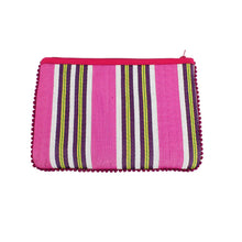 Load image into Gallery viewer, Recycled Woven Pom Pom Pouch