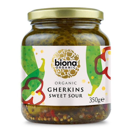 Biona Organic Sweet & Sour Gherkins 350g